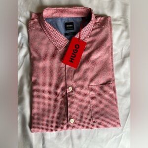 Boss Red and Black Micro-Check Casual Button Down Shirt